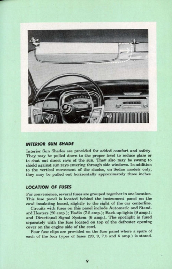 1953 Cadillac Owners Manual Page 9